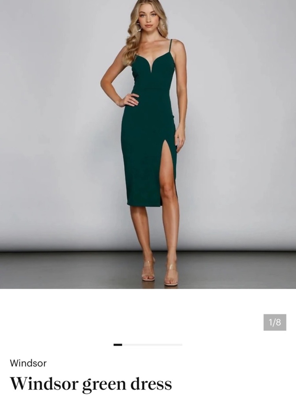 Windsor Teal Midi Sheath Dress with Side Slit